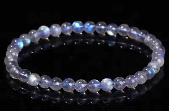 S4H maansteen blauw armband – A5 kwaliteit – 6 mm kralen – maat 18 cm