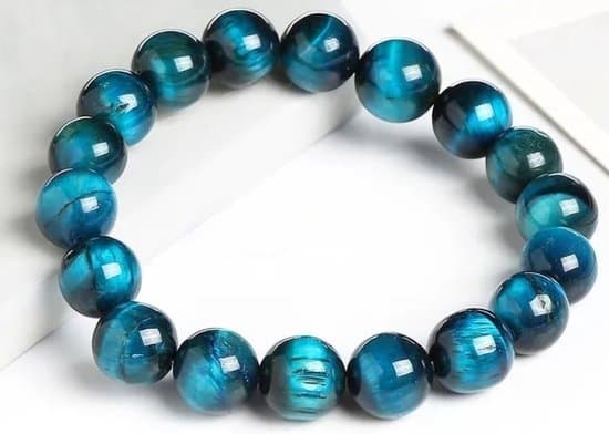 S4H Tijgeroog edelstenen 1x Bruin en 1 x blauw armband 8mm kralen / size 18cm 2 stks