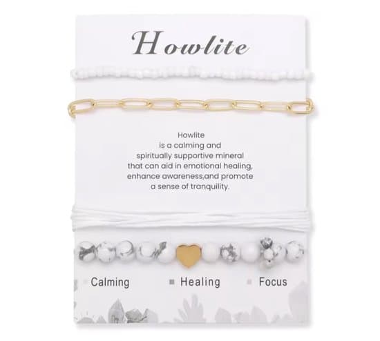 S4H Combo Howlite Edelstenen Armbanden kralen / size 19 cm