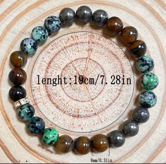 S4H 4-Elementen Armbanden set – Water • Vuur • Aarde • Lucht – 8 mm – 19 cm