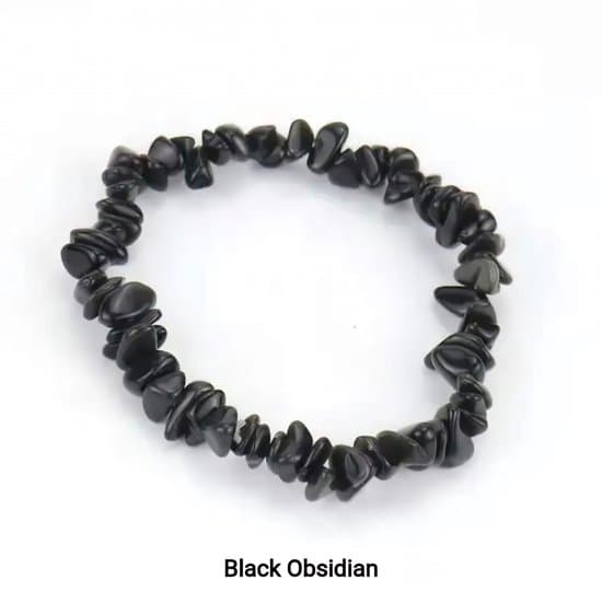 S4H 2 stuks Zwarte Obsidian Splitarmband 18 cm