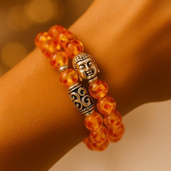 S4H Barnsteen Buddha Armband – Edelsteen voor Levensvreugde en Innerlijke Rust