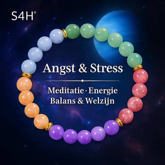 S4H® Anti-Stress & Bescherming – Kracht, Focus & Zelfvertrouwen – Handgemaakt van Natuurlijke Edelstenen (18 cm) - Tijgeroog & Hematiet Armband