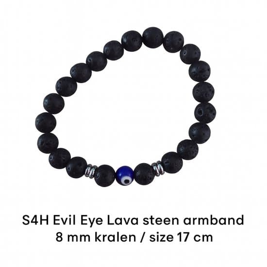 S4H Evil Eye Lava Steen Armband – Edelsteen voor Bescherming