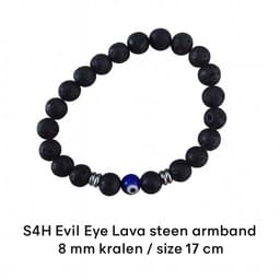 S4H Evil Eye Lava Steen Armband – Edelsteen voor Bescherming