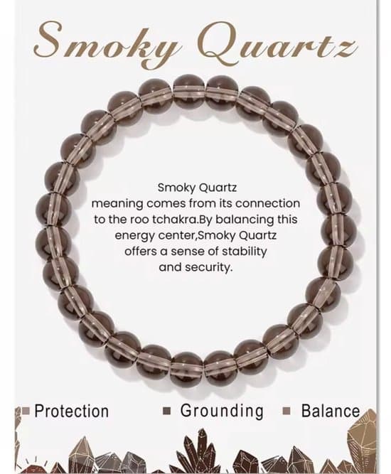 S4H Rookkwarts Armband – Edelsteen voor Ontspanning en Aarding