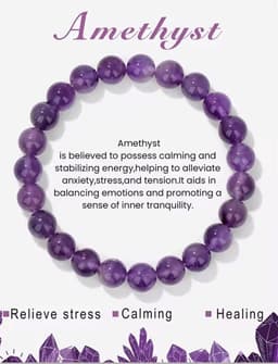 S4H - Amethist armband 8 mm – rust, bescherming en spirituele helderheid