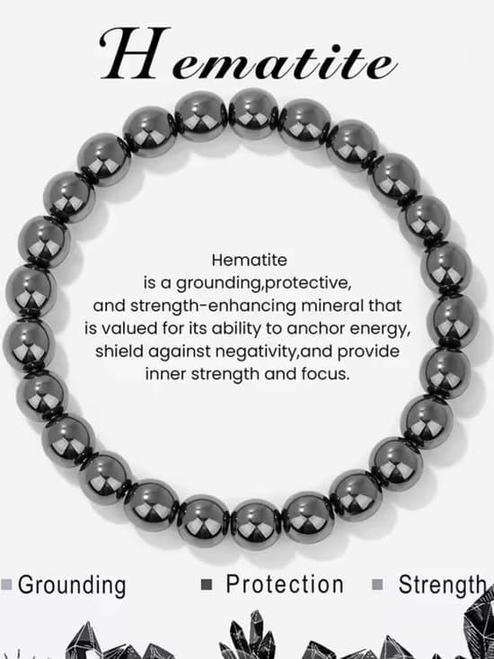 S4H hematiet Edelstenen armband 8mm krallen / size 17cm