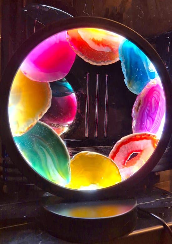 S4H Edelstenen Lamp Rond - 7 Kleuren USB Aansluiting - Helende Kristallen Sfeerverlichting