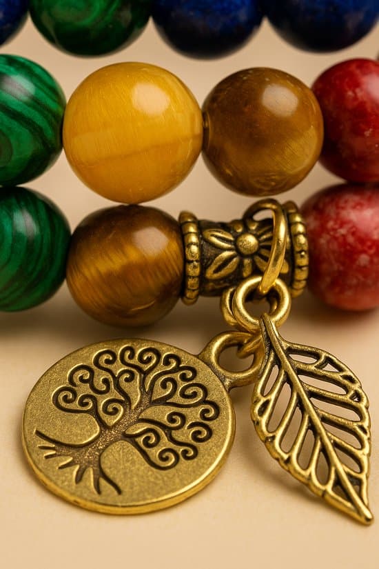 S4H Chakra Armband Set – 7 Chakra’s met Levensboom | Blad Bedels