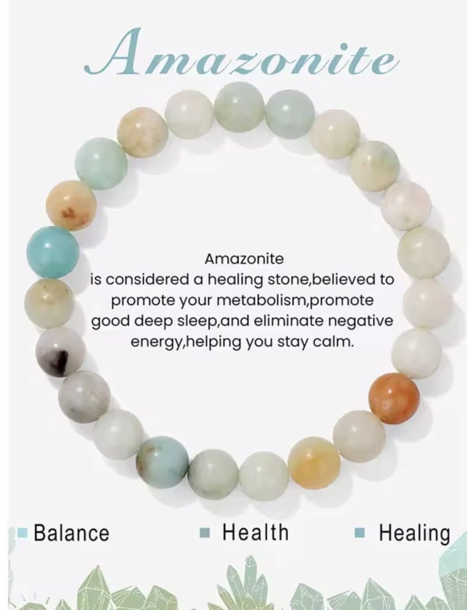 S4H Amazonite Edelstenen armband 8mm kralen / size 17cm