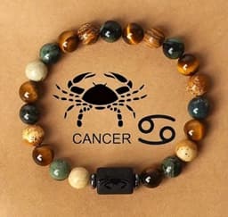 S4H kreeft Armband – Edelsteen Horoscoop Armband Kreeft – Tijgeroog & Natuursteen – 18 cm – Emotionele Balans & Bescherming – Cadeau voor Hem & Haar