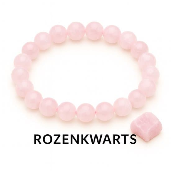 S4H® Rozenkwarts Armband 8 mm (18 cm) – Edelsteen Armband voor Liefde, Zelfliefde & Emotionele Heling – Hartchakra Krachtsteen