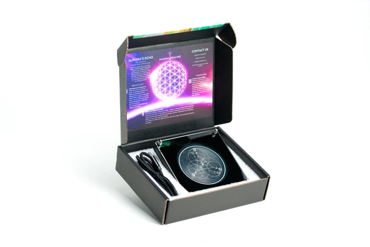Aurora’s Echo 528Hz – Universele Heartbeat Frequentie Plaat (USB-C) | Energetische Harmonizer