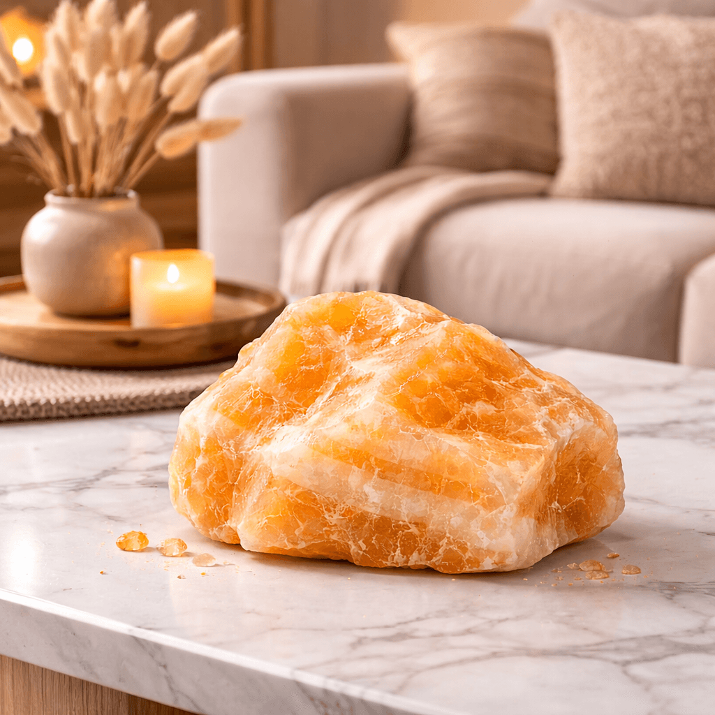 S4H® Oranje Calciet XL (± 1,5 kg) – Energie, Positiviteit & Motivatie Steen