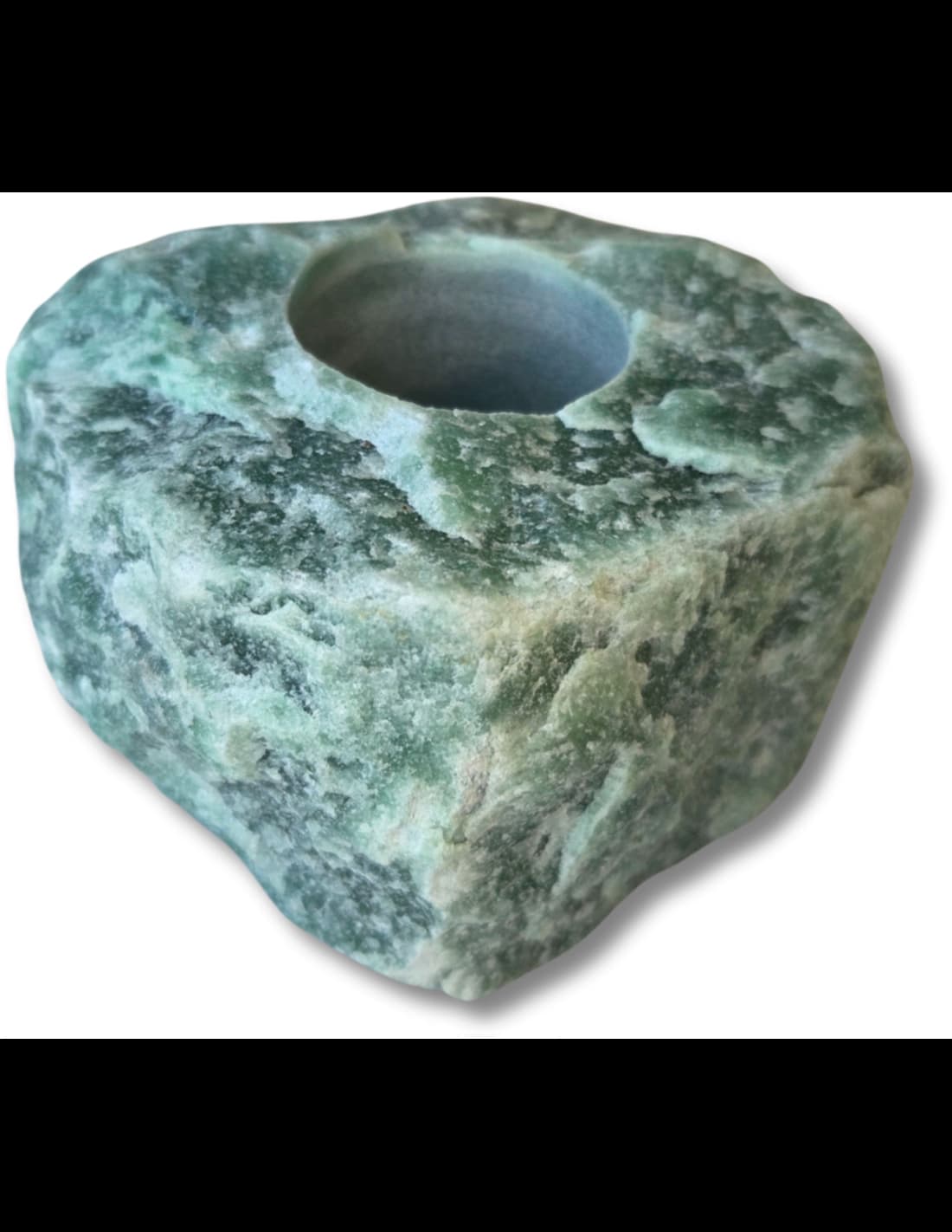 Theelichthouder Aventurijn groen ruw