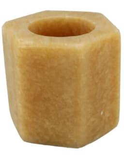 Theelichthouder Calciet geel zeshoek