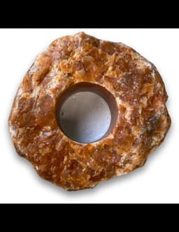 Theelichthouder Calciet Orchidee (vuur) ruw