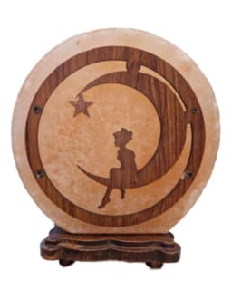Zoutsteen lamp fairy moon rond deco incl. elektra