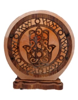 Zoutsteen lamp hamsa hand rond deco incl. elektra
